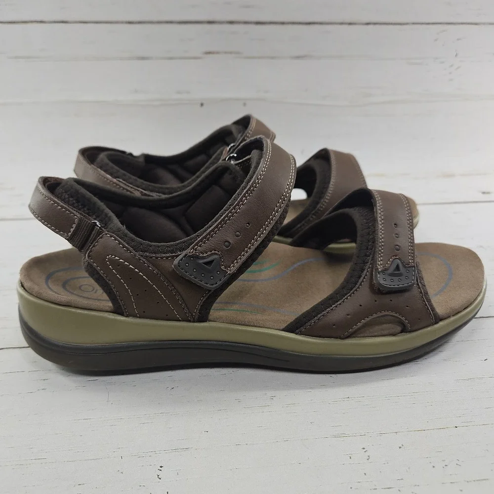 Orthofeet Malibu 962 Womens 11 2E Extra Wide Brown Leather Comfort Sandals - Picture 5 of 10